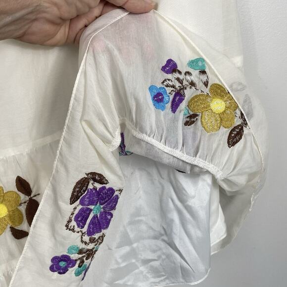 Tibi New York Strapless Mini Dress Women's Size 8 Ivory Silk Cotton Embroidered - Picture 11 of 14